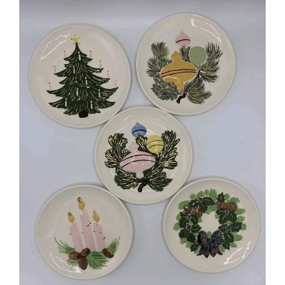 Jamar Mallory Ceramic Studio Christmas Plates Holiday 9